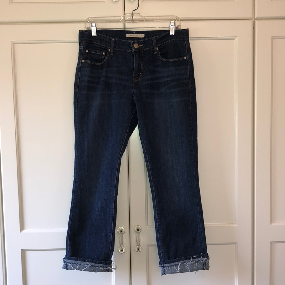Levi’s 505 Straight Blue Jean, size 6. Hemmed.